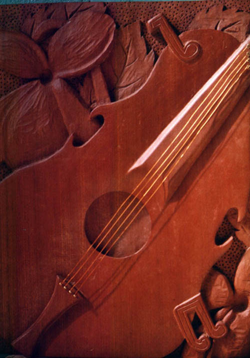 Violin y Violetas-Madera